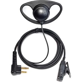 D10M D-Shape Walkie Talkie Earpiece Two Way Radio Headset with PTT Mic for Motorola CP185 CP200 CP200D BPR40 GP300 CLS1410 CLS1413 RDV5100