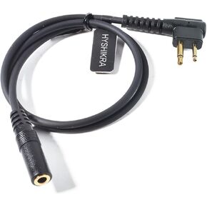 Universal Ham Radio Earpiece Adapter Cable, 2 Pin M Type to 3.5mm Female Headset Line Compatible with Motorola CP200 GP2000 GP300 Yaesu FT-4VR FT-65R FT-25R