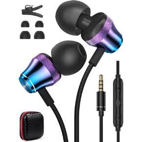 Wired Earbuds for Chromebook Laptop PC,3.5mm in Ear Headphones for Kindle Fire HD 10,8,8 Plus,7 Tablet,Noise Cancelling Ear Buds Plug in Audio Jack Mic Volume Control for Samsung Galaxy A15 A14