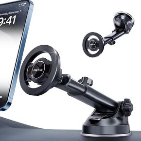 pop-tech for Magsafe Car Mount,Dashboard Windshield Ultra Magnetic Phone Holder for Car, Magnet Suction Cup Phone Mount for iPhone, Smartphones,All Phone,Fit for Magsafe Case