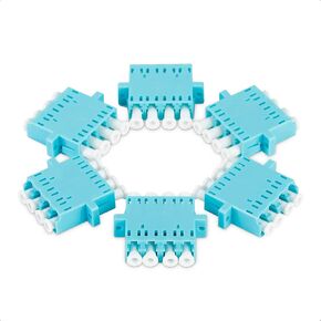 Cable Matters 6-Pack, LC to LC UPC Quad OM3/OM4 Multimode Fiber Optic Adapter, OM3/OM4 LC Fiber Coupler
