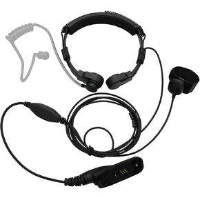 Throat Mic Microphone Covert Acoustic Tube Tactical Earpiece with Finger PTT Compatible with Motorola XPR 6500 XPR 6550 XPR 6580 XPR 7000 XPR 7350e XPR 7550 XiR P8200 XiR P8268 APX 6000 APX 8000