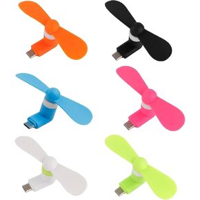 6 Pack USB Type C Mini Mobile Phone Fan for iPhone 16/16 Pro/16 Pro max/16 Plus, iPhone 15/15 Pro/15 Pro Max/15 Plus, Small Personal Travel Fan Pocket Fans Summer Gadgets