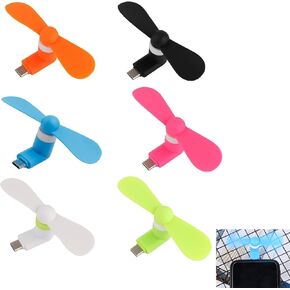 6 Pack Type USB C Mini Phone Fan for Samsung Galaxy S24+ S24 S23+ S23 S22 S21 S20 S20+ S10 S9,Note 20 9 8,A54 A35 A25 A24 A23 A15 A14 A12, for OnePlus 11 10 N20 N30 N100
