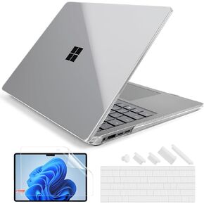 BatiAnda Premium Clastal Case لجهاز الكمبيوتر المحمول Microsoft Surface المحمول بحجم 13.8 بوصة 2024 (الإصدار السابع) تثبيت خفيفة الوزن متينة من الخدش ، مع غطاء لوحة المفاتيح ووقاية الشاشة ، واضحة