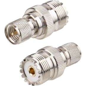 Mini UHF PL259 to UHF SO239 Connector - Mini UHF Male to UHF Female Coax Adapters RF Adapter 2Packs