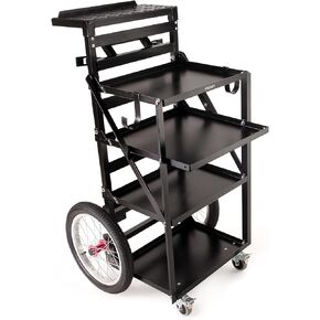 PROAIM Soundchief Lite Cart - Vertical Workstation Cart for Film/Studio/Stage. Compact Equipment Cart. DIT/Sound/Lighting Cart, Payload 100kg / 220lb. Folds Up Easily, w/Foot Brakes (CT-SDCF-L-01)