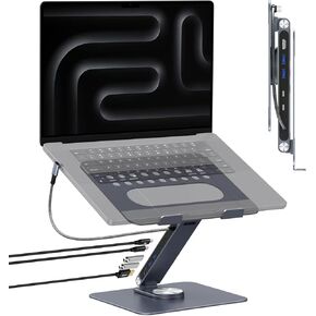 Laptop Docking Station for MacBook Pro/Air/Dell/HP/Surface, USB C Hub 360°Rotatable and Foldable, Laptop Stand with 4K HDMI USB A/C 5Gbps PD100W Aluminum Alloy Build│Universal Laptop Dock