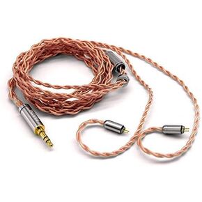 FAAEAL Upgraded 4 Core High Purity Copper Audio Cable with 3.5/2.5/4.4mm Gold-Plated Plug 2Pin/MMCX Connector Replacement Wire for KZ ZST ZS10 CCA TFZ Shure SE215 TRN FAAEAL (2pin 3.5mm Plug)