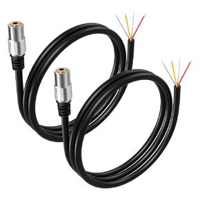 GINTOOYUN 2 PCS 3.5mm TRRS Female to Bare Cable 1/8" 3.2Ft Audio Extension Cable for Laptops, Desktop, PCs, Guitars, DVDs, Mixers, Speakers