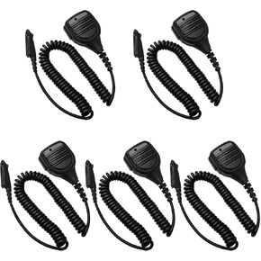 5 Pack PMMN4021A Remote Speaker Microphone PMMN4021 Windporting Speaker Mic for Motorola Two Way Radio HT750 HT1250 HT1250LS HT1550 PR860 MTX850 MTX8250 PRO7150 PTX760 with 3.5mm Audio Jack