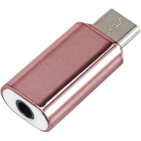 BWESOO Pink Adapter, Portable Plug Play Mini Type C to 3.5mm Headphone Jack Audio Stereo Converter Headphone Adapters for Huawei