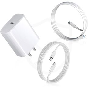 Compatible with iPhone&Samsung Charger Wall Charger 20W PD USB C Fast Charger + One 3FT USB C to C iPhone 15/Pro/Max/Ipad&Samsung + One 3FT Lightn Fast Charging Cable Compatible for All iPhones