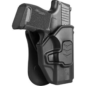 Sig P365 Holster, OWB Paddle Holster Compatible with Sig Sauer P365/P365 SAS, Outside Waistband Carry Holster,360-Degrees Adjustable/Index Finger Release System, Right Black