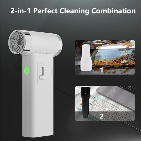Compressed air Duster -Continuously Variable Speed 110000RPM Electric Air Duster,Rechargeable Cordless Air Blower for Keyboard, PC, Electric Devices Cleaning, Replace Canned Air Compressed Air Cans -W in Saudi Arabia
