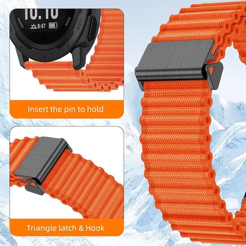 Bandkids Ocean Trail Replacement Band لـ Garmin Instinct ، Solar Instinct ، غريزة تكتيكية ، غريزة 2 ، غريزة 2 شمسية ، كروس غريزة ، حزام مريح وقابل للتعديل 22 مم ، مثالي للرياضة في الهواء الطلق in Saudi Arabia