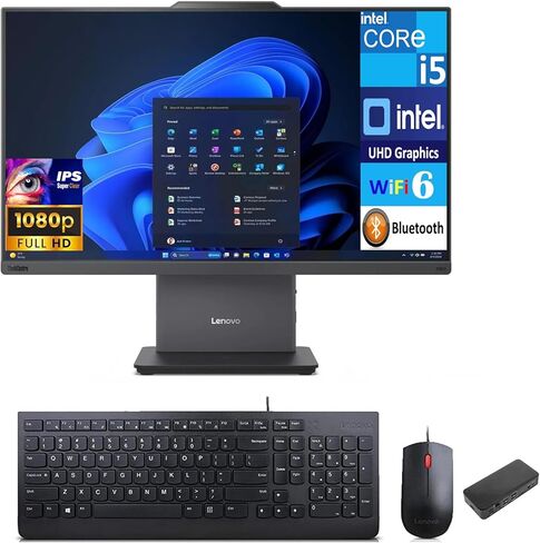 Lenovo Thinkcentre Neo 50a Gen 5 Business All-in-One 23.8 "IPS FHD Display (Intel I5-13420H ، 64GB DDR5 ، 8TB PCIE SSD ، Intel UHD ، WIFI 6 ، WebCAM ، Bluetooth 5.2 ، Win 11 Pro) W/USB-CON قفص الاتهام in Saudi Arabia