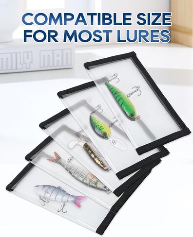UCEC Fishing Lure Wraps, Fishing Hook Covers, Lure Shield, Keeps Fishing Safe, Premium Clear Puncture-Resistant PVC, Easily See Lures Fishing Lure Covers Bait Storage, 4Large 7.87"L x 3.94"W (4Pcs 4L) in Saudi Arabia