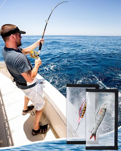 UCEC Fishing Lure Wraps, Fishing Hook Covers, Lure Shield, Keeps Fishing Safe, Premium Clear Puncture-Resistant PVC, Easily See Lures Fishing Lure Covers Bait Storage, 4Large 7.87"L x 3.94"W (4Pcs 4L) in Saudi Arabia