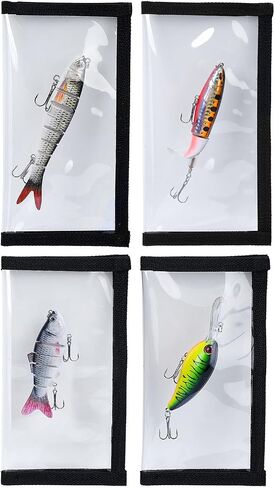 UCEC Fishing Lure Wraps, Fishing Hook Covers, Lure Shield, Keeps Fishing Safe, Premium Clear Puncture-Resistant PVC, Easily See Lures Fishing Lure Covers Bait Storage, 4Large 7.87"L x 3.94"W (4Pcs 4L) in Saudi Arabia