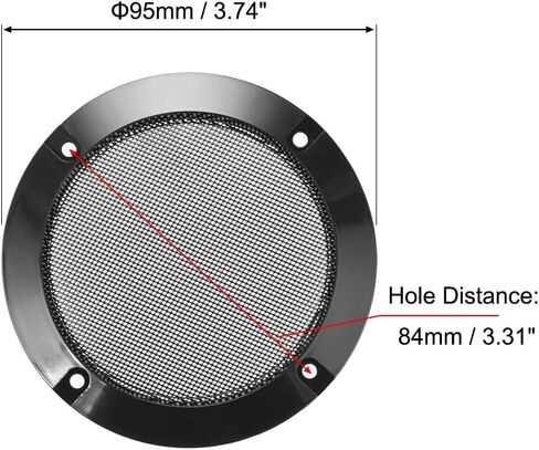 uxcell 2pcs 3" Speaker Grill Mesh Decorative Circle Woofer Guard Protector Cover Accessories Black in Saudi Arabia