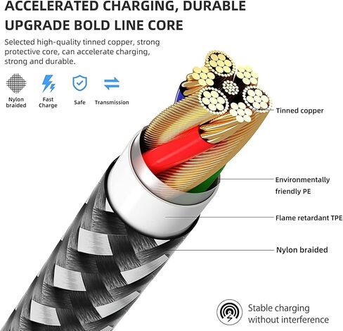 MenoSupp iPhone Charger 3Pack 10 FT Apple MFi Certified Lightning Cable Fast Charging iPhone Charger Cord Compatible with iPhone 14 13 12 11 Pro Max XR XS X 8 7 6 Plus SE iPad and More, Black in Kuwait