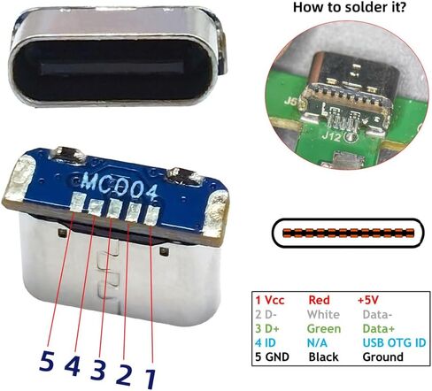 XIWAI 5PCS/LOT TYPE-C SUBET SOCKET SOCKER DIY CONNECTOR REPLIS in Kuwait