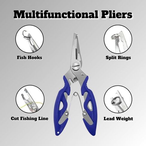 Split Ring Pliers: Stainless Steel Non-Slip Pliers, Essential Fishing Gear for Easy Split Ring Attachment - Ideal for Hook Remover, Fishing Line, and Fishing Lures (Color May Vary) in Saudi Arabia