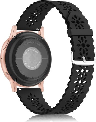 Lace Silicone Band 20mm Compatible for Samsung Galaxy Watch 4/5/6/Active Band 40MM 44MM,Galaxy Watch 4/6 Classic 46MM 42MM 43MM 47MM/Watch 5 Pro/Watch 3 41mm, Soft Silicone Strap for Women in Saudi Arabia