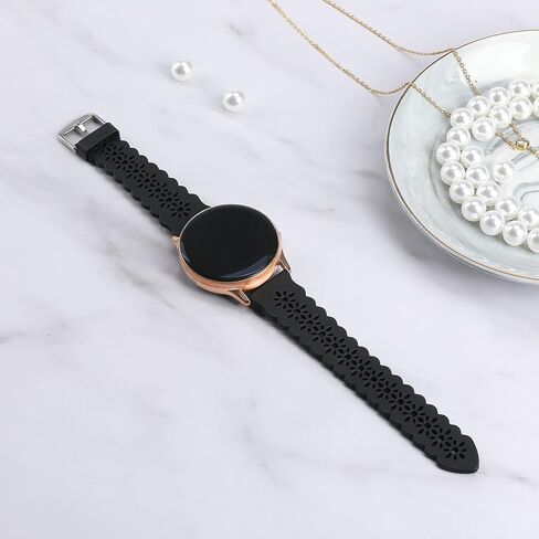 Lace Silicone Band 20mm Compatible for Samsung Galaxy Watch 4/5/6/Active Band 40MM 44MM,Galaxy Watch 4/6 Classic 46MM 42MM 43MM 47MM/Watch 5 Pro/Watch 3 41mm, Soft Silicone Strap for Women in Saudi Arabia