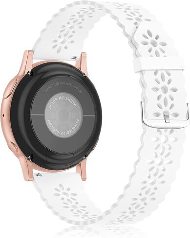 Lace Silicone Band 20mm Compatible for Samsung Galaxy Watch 4/5/6/Active Band 40MM 44MM,Galaxy Watch 4/6 Classic 46MM 42MM 43MM 47MM/Watch 5 Pro/Watch 3 41mm, Soft Silicone Strap for Women in Saudi Arabia