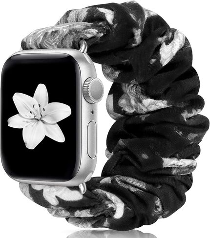 Scrunchie Watch Bands for Women Compatible with Apple Watch Bands Series 10 9 8 7 6 5 4 3 2 1 SE, Soft Elastic Replacement Wristband for iWatch Bands 38mm 40mm 41mm 42mm 44mm 45mm 46mm 49mm Ultra in Kuwait