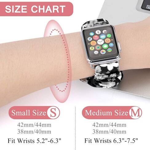 Scrunchie Watch Bands for Women Compatible with Apple Watch Bands Series 10 9 8 7 6 5 4 3 2 1 SE, Soft Elastic Replacement Wristband for iWatch Bands 38mm 40mm 41mm 42mm 44mm 45mm 46mm 49mm Ultra in Kuwait