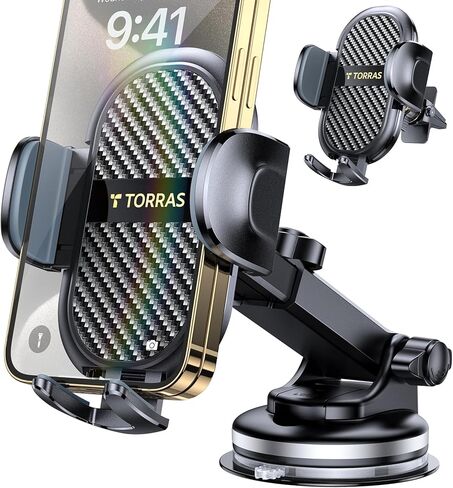 توراس جبل الهاتف الخليوي ، حامل هاتف السيارة لحالة سميكة ، 【المشبك العميق ، شفط محسّن】 حامل الهاتف للوحة معلومات السيارة/تنفيس ، in Kuwait