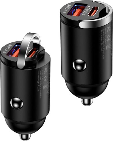 USB C Car Charger Adapter ، 2Pack PD+QC Dual Port Fast Charging Type C Scarette Wighter Slight 12V USB Charger for iPhone 16 15 14 13 11 11 Pro Max SE XR XS X ، Samsung S24 S23 S22 S21 S20 S10 S9 in Kuwait