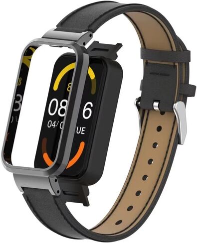 متوافق مع نطاقات Xiaomi Redmi Smart Band Pro ، Redmi Smart Band Band Pro Leather Bracelet Sbracelet Lristband مع إطار معدني لـ Xiaomi Redmi Smart Band Pro in Kuwait