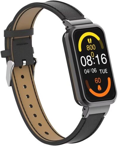 متوافق مع نطاقات Xiaomi Redmi Smart Band Pro ، Redmi Smart Band Band Pro Leather Bracelet Sbracelet Lristband مع إطار معدني لـ Xiaomi Redmi Smart Band Pro in Kuwait