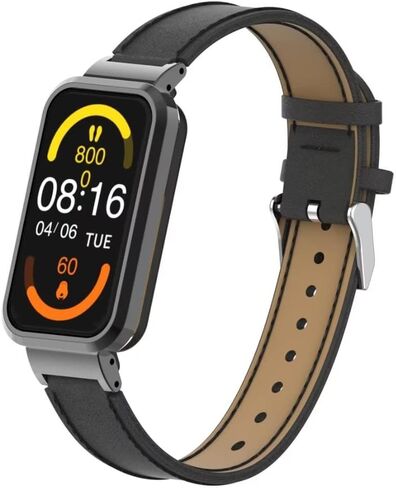 متوافق مع نطاقات Xiaomi Redmi Smart Band Pro ، Redmi Smart Band Band Pro Leather Bracelet Sbracelet Lristband مع إطار معدني لـ Xiaomi Redmi Smart Band Pro in Kuwait