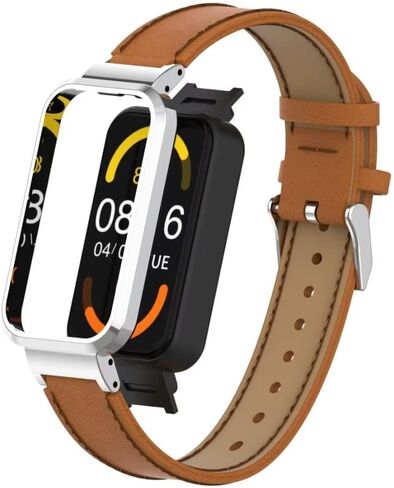 متوافق مع نطاقات Xiaomi Redmi Smart Band Pro ، Redmi Smart Band Band Pro Leather Bracelet Sbracelet Lristband مع إطار معدني لـ Xiaomi Redmi Smart Band Pro in Kuwait