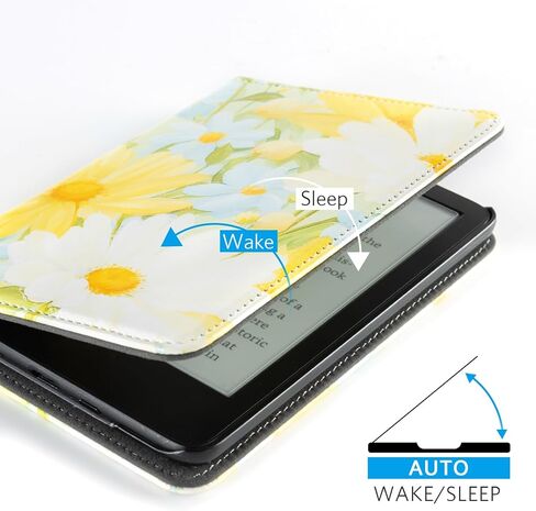 CoBak Case with Stand for for 6" Kindle (2024 & 2022, 11th Gen) – PU Leather Smart Cover with Auto Sleep/Wake & Hand Strap, Premium Protective Case for Kindle Basic,Aquamarine in Saudi Arabia
