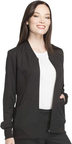 Dynamix Scrubs للنساء، سترات بسحاب أمامي مستوحاة من الألعاب الرياضية للنساء مع تمدد رباعي الاتجاهات وماص للرطوبة DK330 in Kuwait