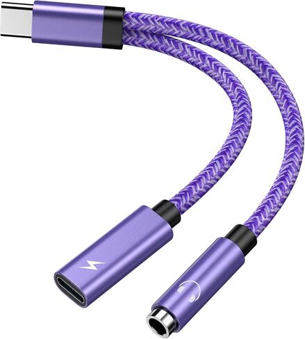 2 في 1 Samsung Galaxy S24 S23 S22 نوع USB من النوع C إلى 3.5 ملم محول الشاحن ومحول الشاحن ، USB C إلى Aux Audio Jack 60W شحن سريع Android Dongle Cable لـ iPhone 16 Pro Max ، Google Pixel 9 8 Pro 7a 7 in Kuwait