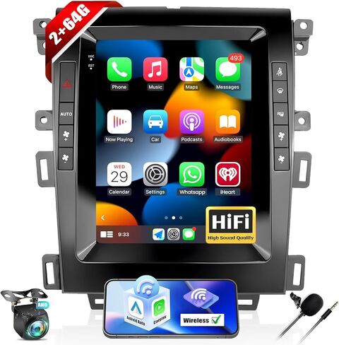 [2+64G] Sterroid 13 Car Stereo for Ford Edge 2013 2014 2015 مع Carplay و Android Auto ، 9.7 بوصة راديو شاشة تعمل باللمس مع GPS WiFi Bluetooth FM/RDS SWC HIFI EQ+كاميرا احتياطية in Kuwait