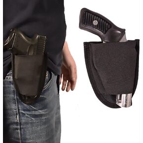 Gun Hip Holster Concealed Carry Outside Waistband OWB Glock 17 19 21 26 27 30 42 43 Ruger SP101 SR9 1911 Smith & Wesson Shield Beretta 92FS Sig P229 Compact Full Pistol Revolver Belt Loop Holder