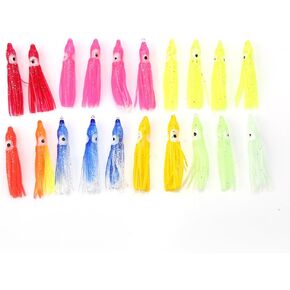 20Pcs Squid Fishing Lures, Artificial Soft Octopus Skirts Trolling Saltwater Bait(4cm) Fishing Saltwater Trolling Skirts Trolling Skirts Squid Lures Fishing