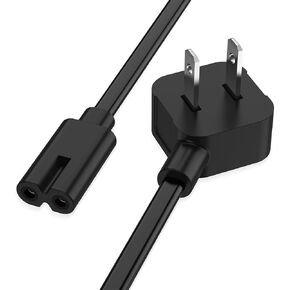 AGVEE 10ft TV Power Cord for LG TV LCD LED HD 4K 8K, 90 Degree ETL Listed 18AWG 2-Prong AC Power Cable IEC C7 C8 Replacement for LG TV, Black