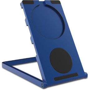 PunkCase Universal Magnetic Desk Stand for Phones, Tablets and E-Readers | Compact & Sturdy Metal Design | 360 Degree Foldable | Works with All Devices up to 11 inches [Blue]