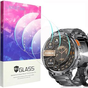 Compatible for LIGE Smart Watch Screen Protector, Lamshaw [3 Pack] 9H Tempered Glass Screen Protector Film Compatible for LIGE FV6 Smart Watch-‎1.85 Inches (Glass-3 Pack)