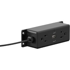 CCCEI Wall Mount Power Strip with USB Ports, Under Desk Mountable Power Strip with Outlets, 6FT Flat Plug Extension Cord Outlet, 20W USB-C Ports.