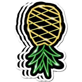 Funny Upside Down Pineapple - Swinger Party 80s Retro Gift Decorations - 4x3 Vinyl Stickers, Laptop Decal, Water Bottle Sticker (Set of 3)